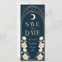 Navy Elegant Arch Art Nouveau Save the Date