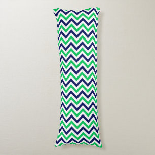 Navy, Emerald, White Large Chevron ZigZag Pattern Seitenschläferkissen