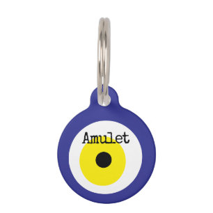 Navy Evil Eye Bead Amulet Haustiermarke