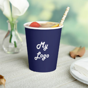 Navy-Firmenlogo Pappbecher