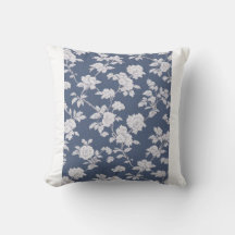 Navy-Floral-Kissen