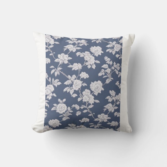 Navy-Floral-Kissen Kissen (Vorderseite)