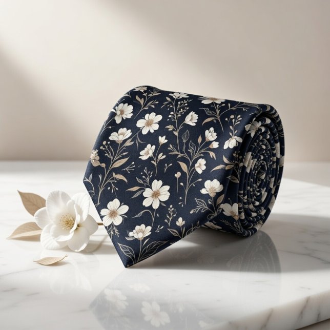 Navy Floral Krawatte (Von Creator hochgeladen)