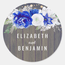 Navy Floral Rustic