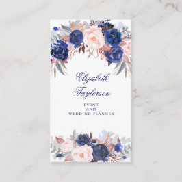 Navy Floral Water Visitenkarte