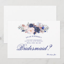 Navy Floral werden Sie meine Bridesmaid sein Einladung
