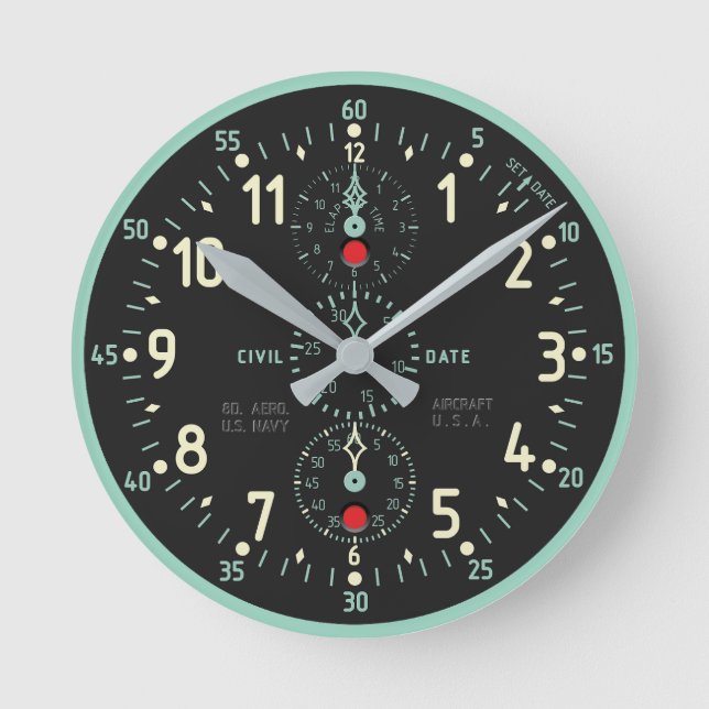 NAVY-Flugzeuguhr-Imitation Runde Wanduhr (Vorderseite)