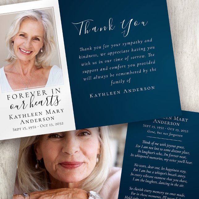 Navy Forever in Our Hearts Foto Beerdigung Dankeskarte (Von Creator hochgeladen)