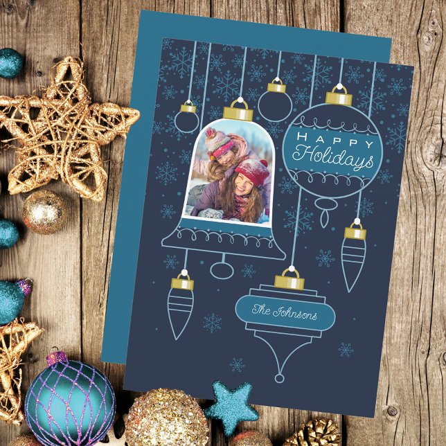 Navy Foto Happy Holiday Card Feiertagskarte (Von Creator hochgeladen)