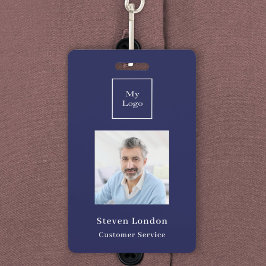 Navy Foto Name QR Geschäftslogo Ausweis
