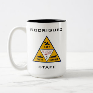 NAVY-FOTO-SCHULE IN FARBE-2-TONKAFFEE-TASSE ZWEIFARBIGE TASSE