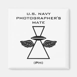 Navy Fotograf IFGA mit Flügel Square Magnet