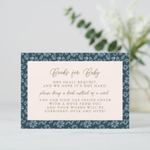 Navy Frost Bloom Floral Baby Shooting Books for Ba Begleitkarte