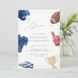 Navy Game On Football Birthday Einladung