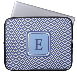 Navy-Geometrisches-Chevron-Monogramm-Design Laptopschutzhülle