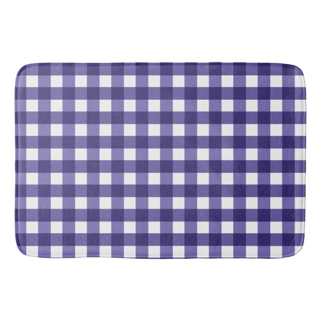 Navy Gingham Badematte (Vorderseite)