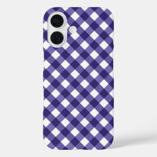 Navy Gingham iPhone 16 Hülle