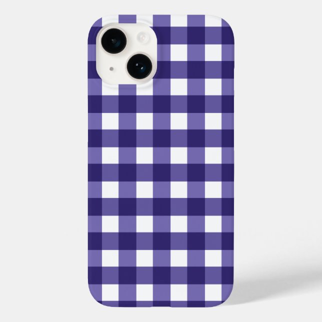 Navy Gingham Case-Mate iPhone Hülle (Rückseite)
