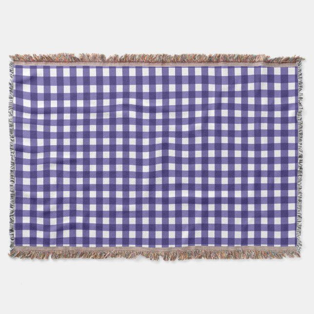 Navy Gingham Decke (Vorderseite)