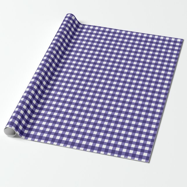 Navy Gingham Geschenkpapier (Ungerollt)