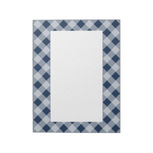 Navy Gingham Notepad Notizblock