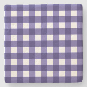 Navy Gingham Steinuntersetzer