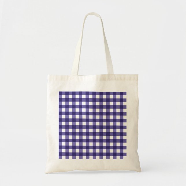 Navy Gingham Tragetasche (Vorne)