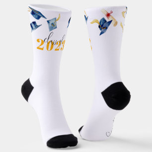 Navy & Gold   Abschlussjahr-Monogramm Socken