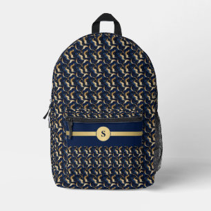 Navy & Gold Abstrakter Personalisierter Rucksack