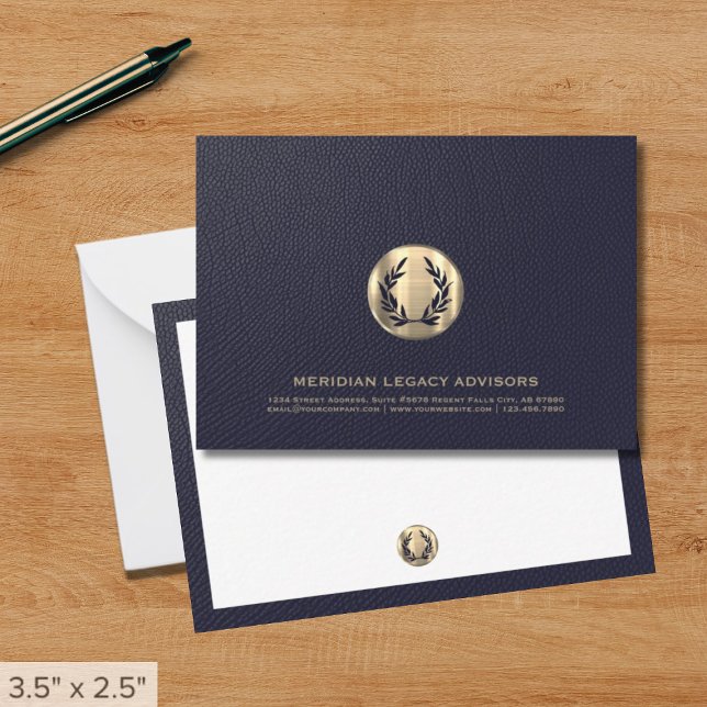 Navy Gold Advisor Note Card Mitteilungskarte (Von Creator hochgeladen)