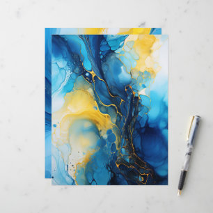 Navy & Gold Alcohol Tinten Papierfass Cardstock