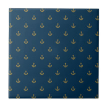 Navy-Gold-Anker-Muster