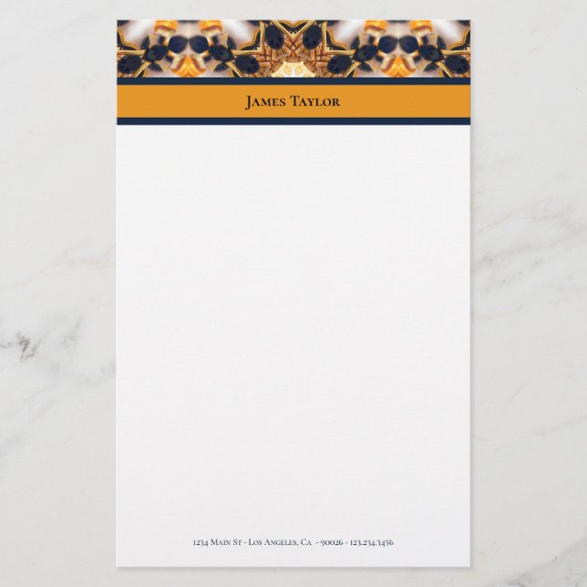 Navy & Gold Ant Cathedral | Personal Stationery Briefpapier (Vorderseite)