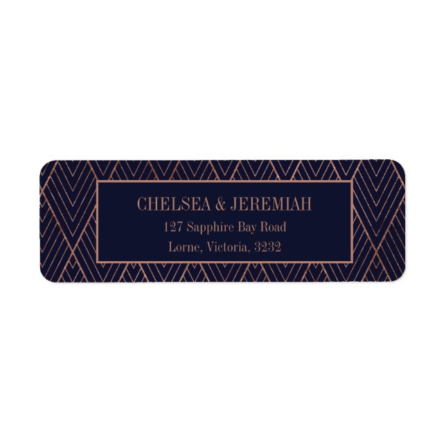 Navy Gold Art Deco - benutzerdefiniertes Rücksende (Vorne)