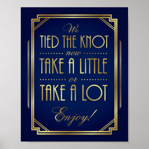 Navy Gold Art Deco LECKEREI signieren Print Poster