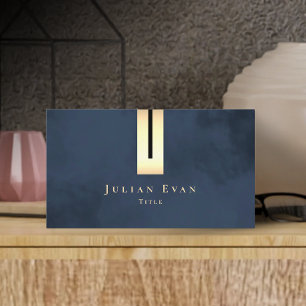 Navy Gold Artistic Luxury Elegante Business Card Visitenkarte