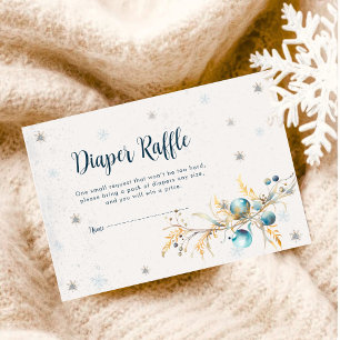 Navy Gold Baby It's Cold Outside Windel-Raffle Begleitkarte