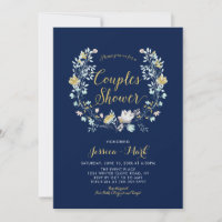 Navy & Gold Boho Bluepaare Polterabend Inv