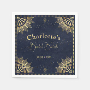 Navy & Gold Celestial Tarot Brautparty Serviette