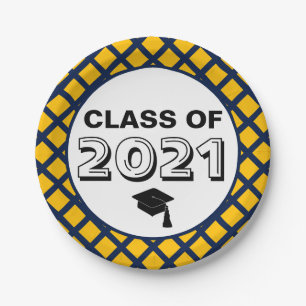 Navy & Gold Class 2024 Abschluss Pappteller