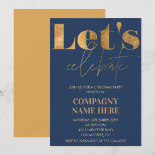 Navy Gold Company Weihnachtsfeier  Lasst uns feier Einladung