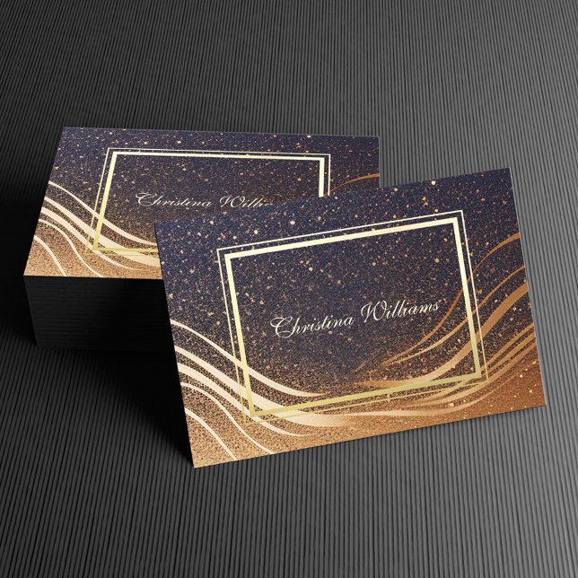 Navy Gold Elegant Minimalistisch Moderne Beruflich Visitenkarte (Navy Gold Elegant Minimalist Modern Professional Business Card)