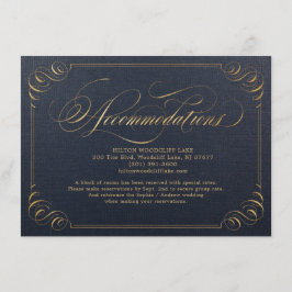 Navy Gold elegante Kalligrafie Begleitkarte