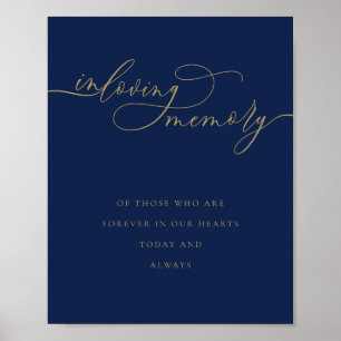 Navy Gold Essential Design in Love Memory Poster