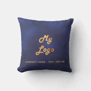 Navy-Gold-Firmenlogo Kissen