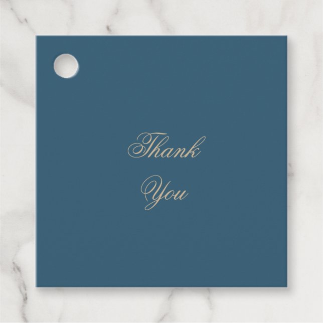 Navy Gold Floral Boho Hochzeit Geschenkanhänger (Vorderseite)