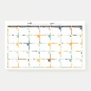 Navy & Gold Floral Post-It Undated Calendar Klebezettel