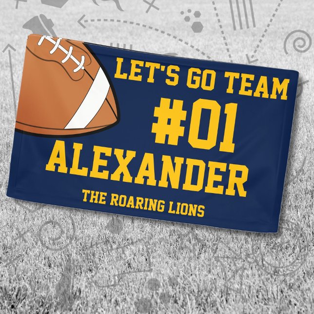 Navy Gold Football Team Spirit Banner (Von Creator hochgeladen)