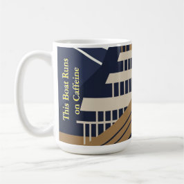 Navy Gold Geometric Maritime Ocean Liner Art Deco Kaffeetasse