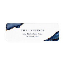 Navy Gold Glitzer Agate Geode Marble